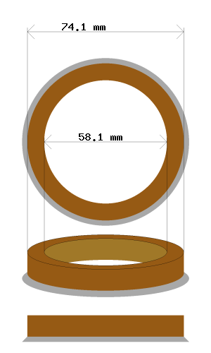 Soviterengas 74.1 → 58.1 mm