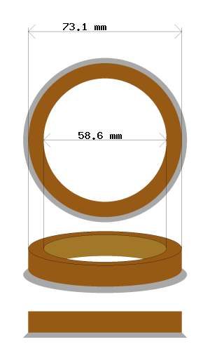 Soviterengas 73.1 → 58.6 mm