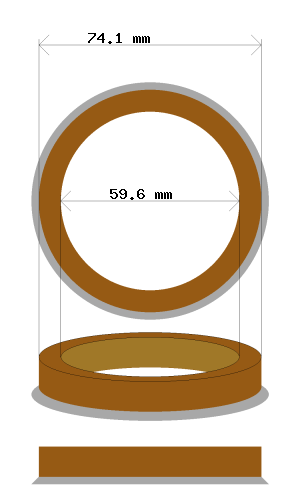 Soviterengas 74.1 → 59.6 mm