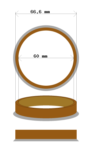 Soviterengas 66.6 → 60.0 mm
