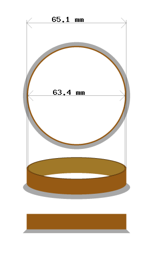 Soviterengas 65.1 → 63.4 mm