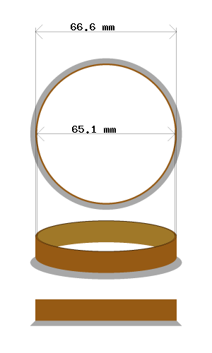 Soviterengas 66.6 → 65.1 mm
