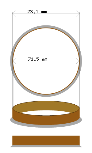 Soviterengas 73.1 → 71.5 mm