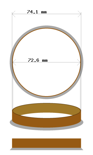 Soviterengas 74.1 → 72.6 mm
