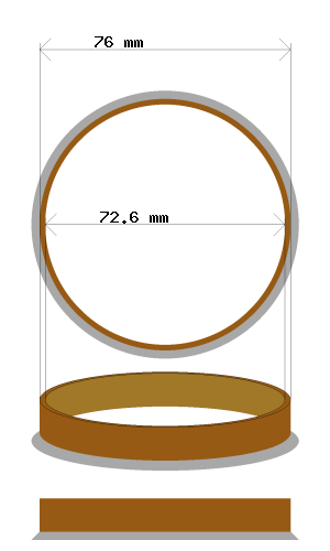 Soviterengas 76.0 → 72.6 mm