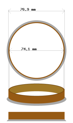 Soviterengas 76.9 → 74.1 mm